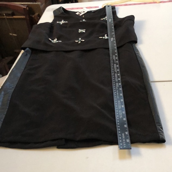 XOXO size 14 black sleeveless dress beaded over lay top back zip - Picture 11 of 11